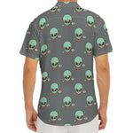 Cute Alien With Bow Tie Print Men's Deep V-Neck Shirt