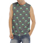 Cute Alien With Bow Tie Print Men's Fitness Tank Top