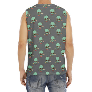 Cute Alien With Bow Tie Print Men's Fitness Tank Top