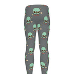 Cute Alien With Bow Tie Print Men's leggings