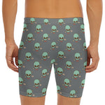 Cute Alien With Bow Tie Print Men's Long Boxer Briefs