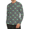 Cute Alien With Bow Tie Print Men's Long Sleeve Rash Guard