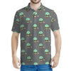 Cute Alien With Bow Tie Print Men's Polo Shirt