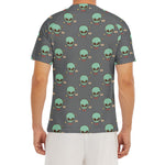 Cute Alien With Bow Tie Print Men's Short Sleeve Rash Guard