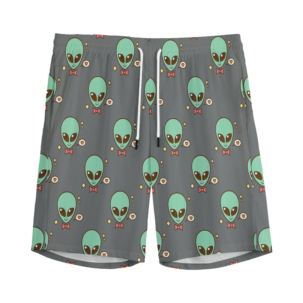 Cute Alien With Bow Tie Print Men's Sports Shorts