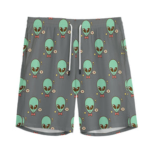 Cute Alien With Bow Tie Print Men's Sports Shorts