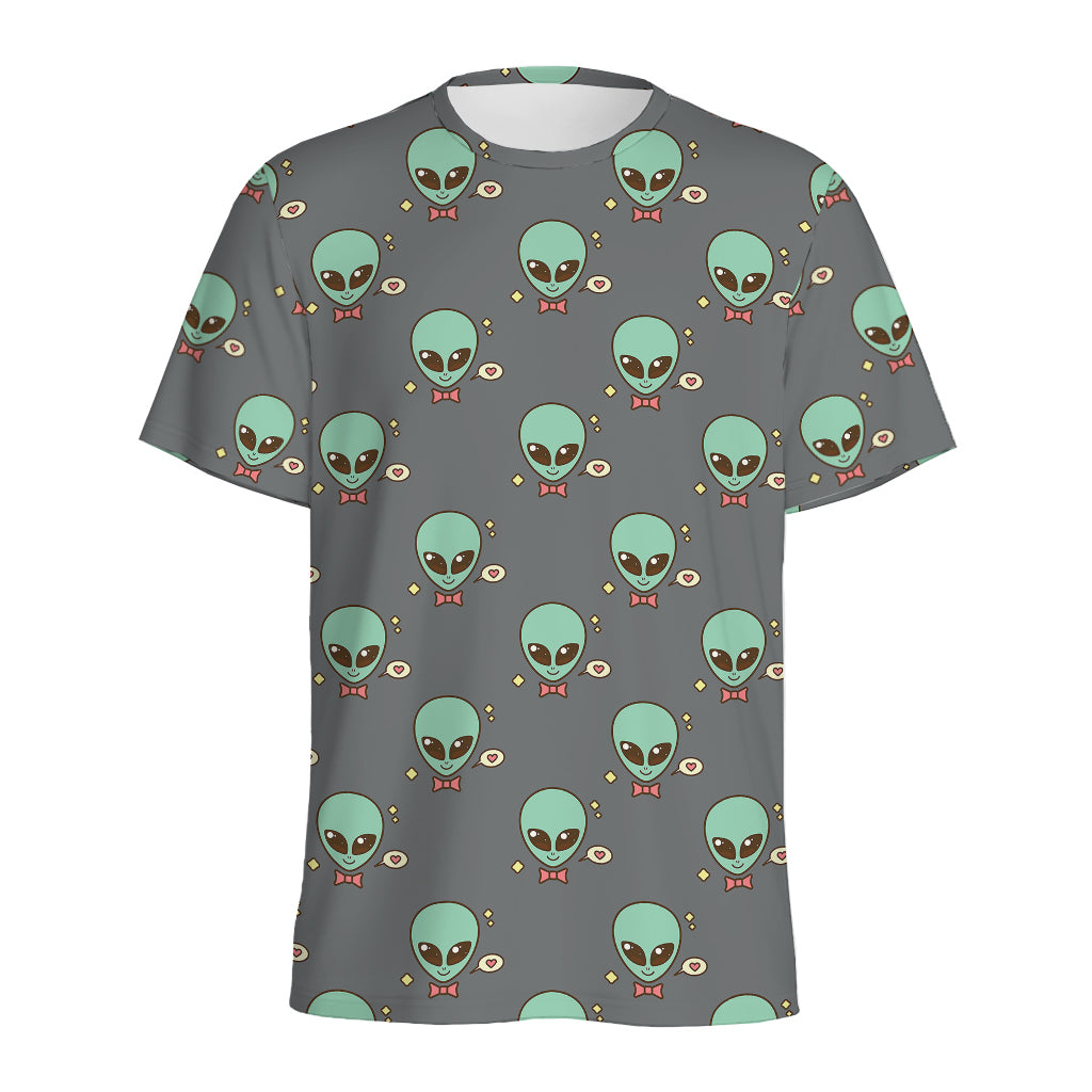 Cute Alien With Bow Tie Print Men's Sports T-Shirt