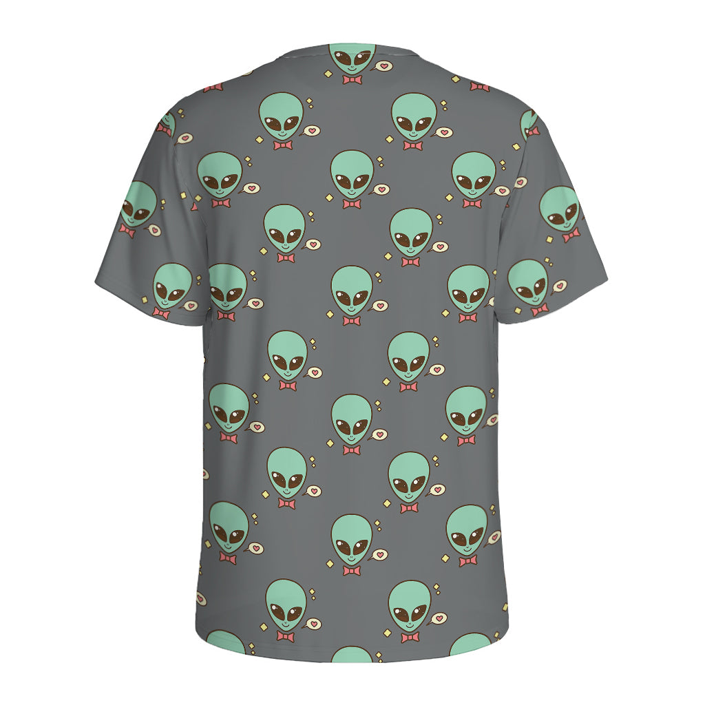 Cute Alien With Bow Tie Print Men's Sports T-Shirt