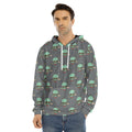 Cute Alien With Bow Tie Print Men's Velvet Pullover Hoodie