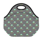 Cute Alien With Bow Tie Print Neoprene Lunch Bag