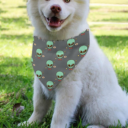 Cute Alien With Bow Tie Print Over The Collar Dog Bandana