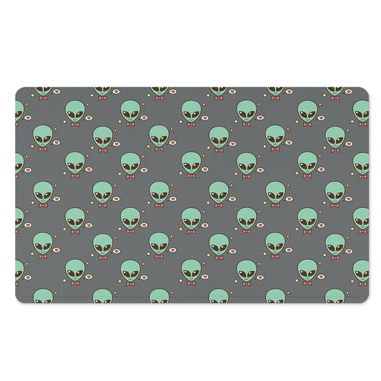 Cute Alien With Bow Tie Print Polyester Doormat