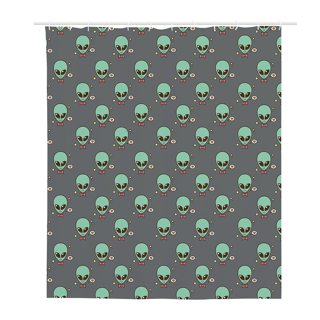 Cute Alien With Bow Tie Print Polyester Shower Curtain