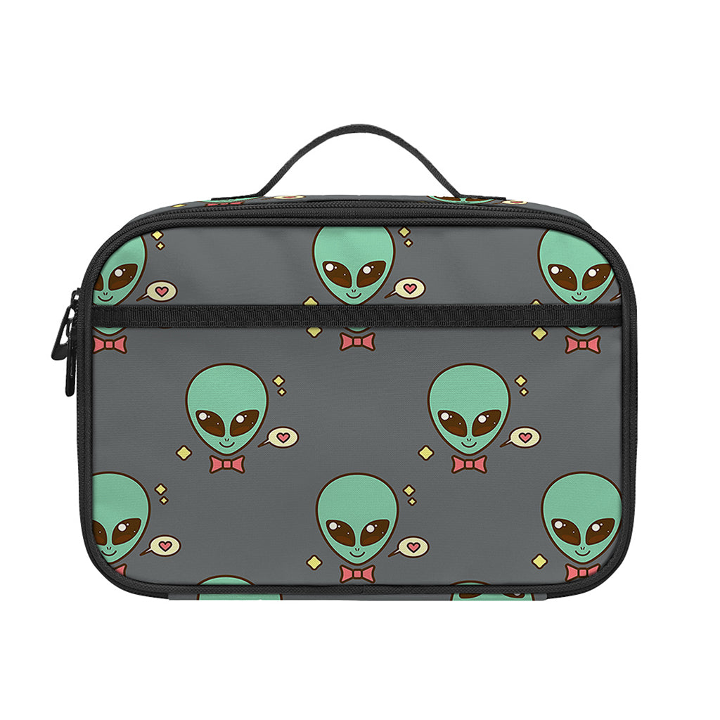 Cute Alien With Bow Tie Print Portable Lunch Bag