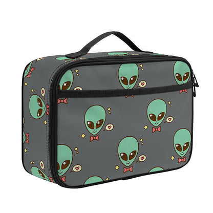 Cute Alien With Bow Tie Print Portable Lunch Bag