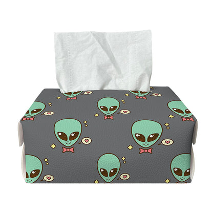 Cute Alien With Bow Tie Print Rectangle Tissue Box Cover
