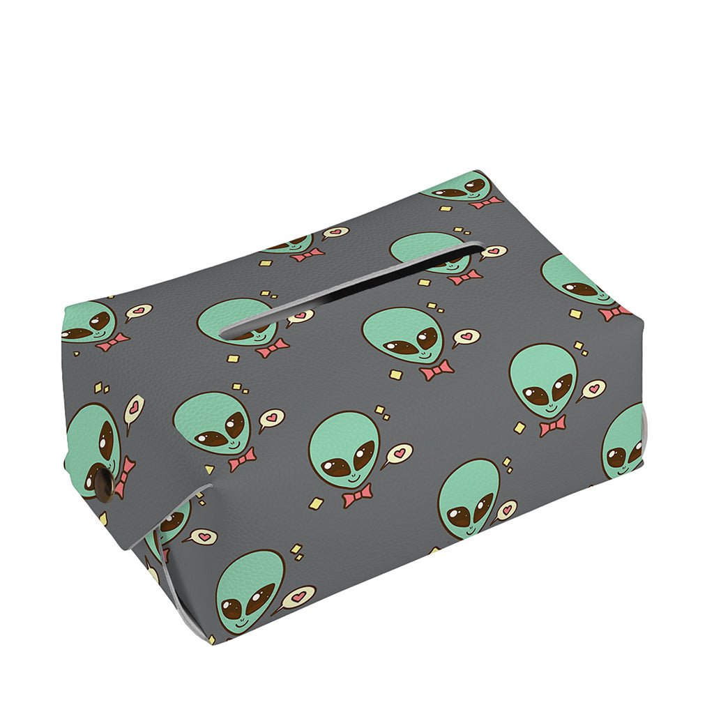 Cute Alien With Bow Tie Print Rectangle Tissue Box Cover