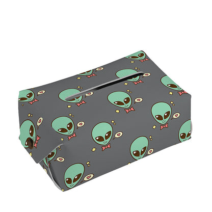 Cute Alien With Bow Tie Print Rectangle Tissue Box Cover