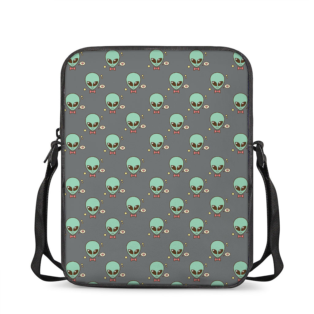 Cute Alien With Bow Tie Print Rectangular Crossbody Bag