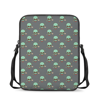 Cute Alien With Bow Tie Print Rectangular Crossbody Bag