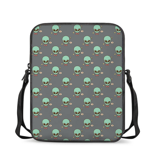 Cute Alien With Bow Tie Print Rectangular Crossbody Bag