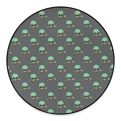 Cute Alien With Bow Tie Print Round Floor Mat