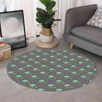 Cute Alien With Bow Tie Print Round Rug