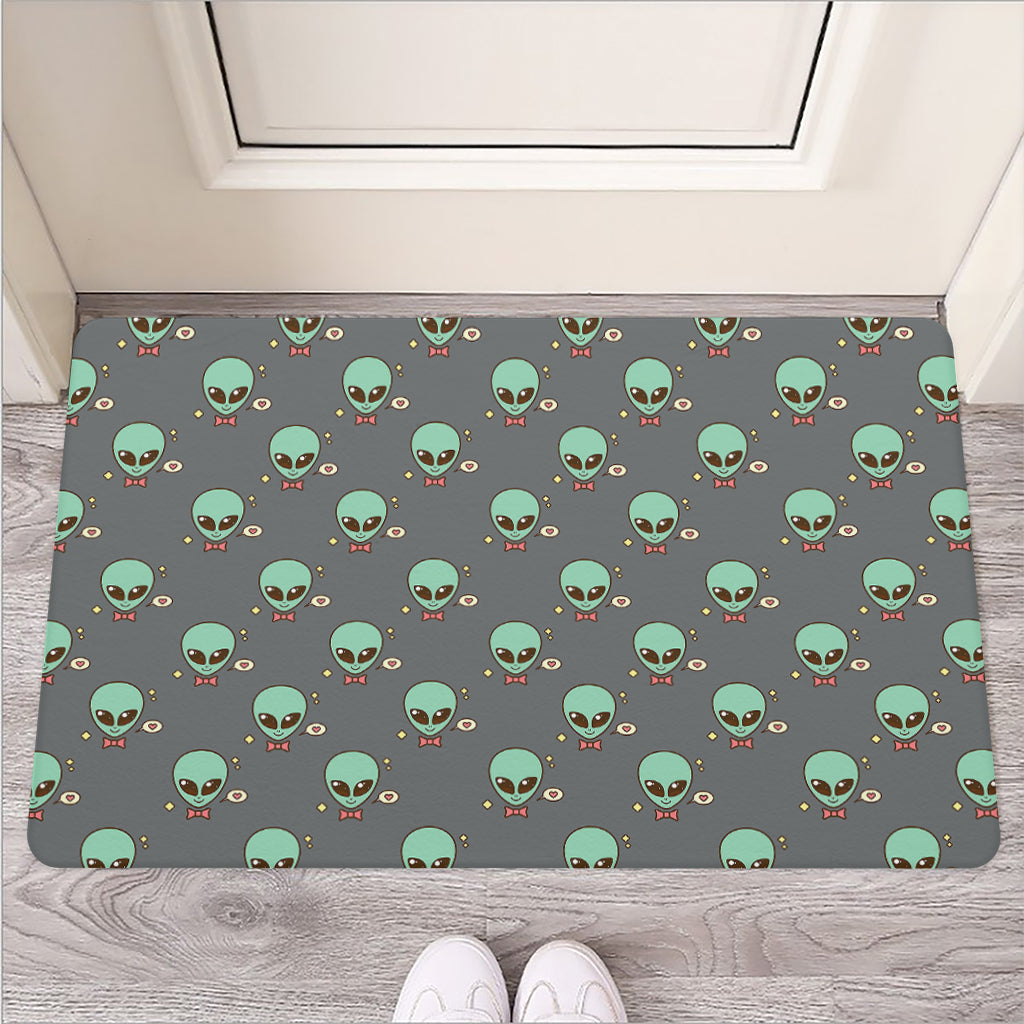 Cute Alien With Bow Tie Print Rubber Doormat