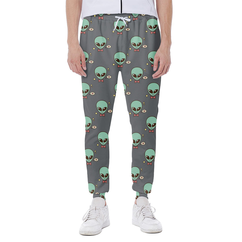 Cute Alien With Bow Tie Print Scuba Joggers