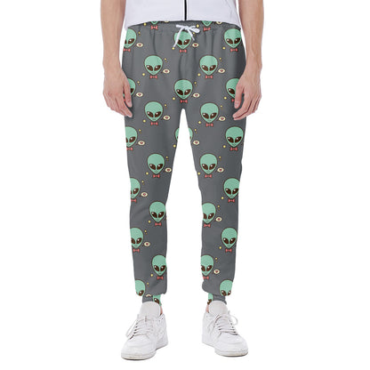 Cute Alien With Bow Tie Print Scuba Joggers
