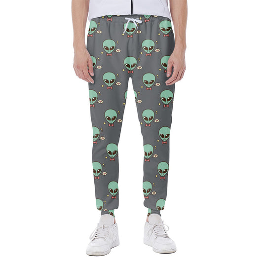 Cute Alien With Bow Tie Print Scuba Joggers
