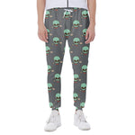 Cute Alien With Bow Tie Print Scuba Joggers