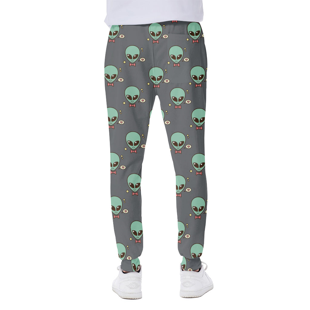 Cute Alien With Bow Tie Print Scuba Joggers