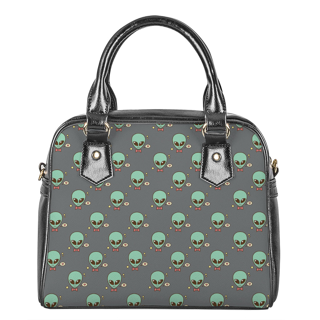 Cute Alien With Bow Tie Print Shoulder Handbag