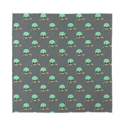 Cute Alien With Bow Tie Print Silk Bandana