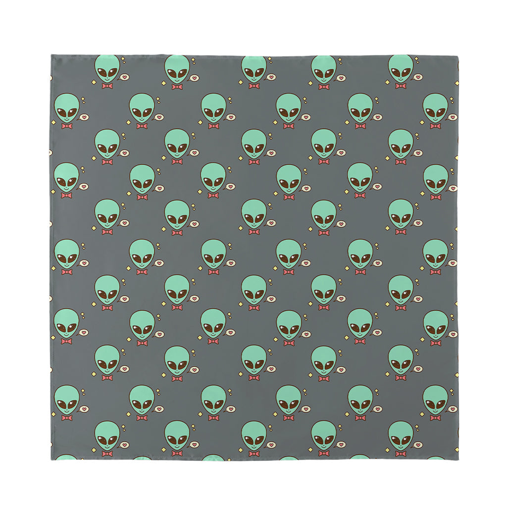 Cute Alien With Bow Tie Print Silk Bandana