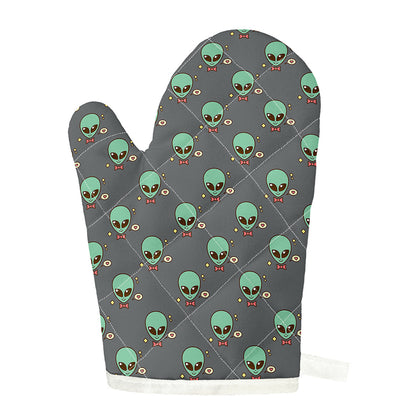 Cute Alien With Bow Tie Print Single Oven Mitt