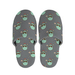 Cute Alien With Bow Tie Print Slippers