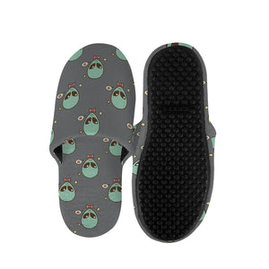 Cute Alien With Bow Tie Print Slippers