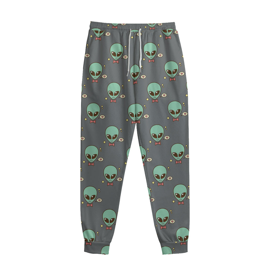 Cute Alien With Bow Tie Print Sweatpants