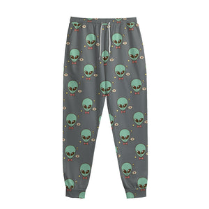 Cute Alien With Bow Tie Print Sweatpants