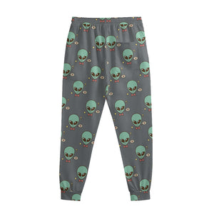 Cute Alien With Bow Tie Print Sweatpants