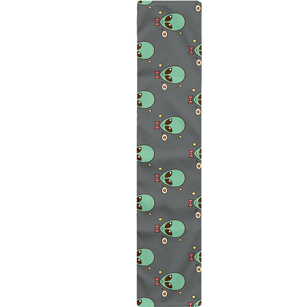 Cute Alien With Bow Tie Print Table Runner