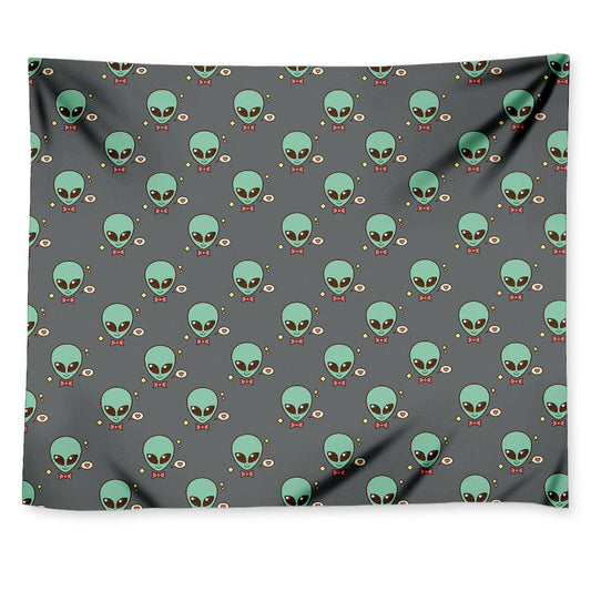 Cute Alien With Bow Tie Print Tapestry