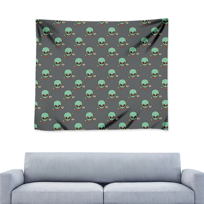 Cute Alien With Bow Tie Print Tapestry