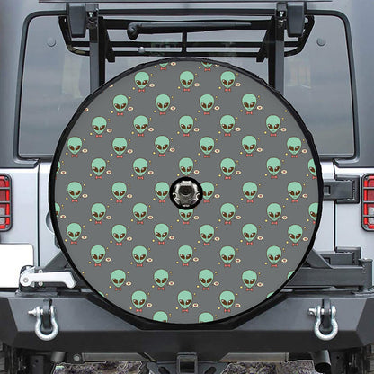Cute Alien With Bow Tie Print Tire Cover With Camera Hole