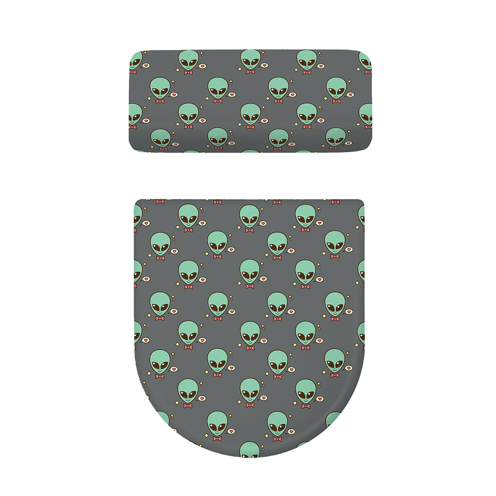 Cute Alien With Bow Tie Print Toilet Lid And Tank Cover Set