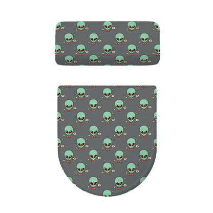 Cute Alien With Bow Tie Print Toilet Lid And Tank Cover Set