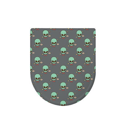 Cute Alien With Bow Tie Print Toilet Lid Cover