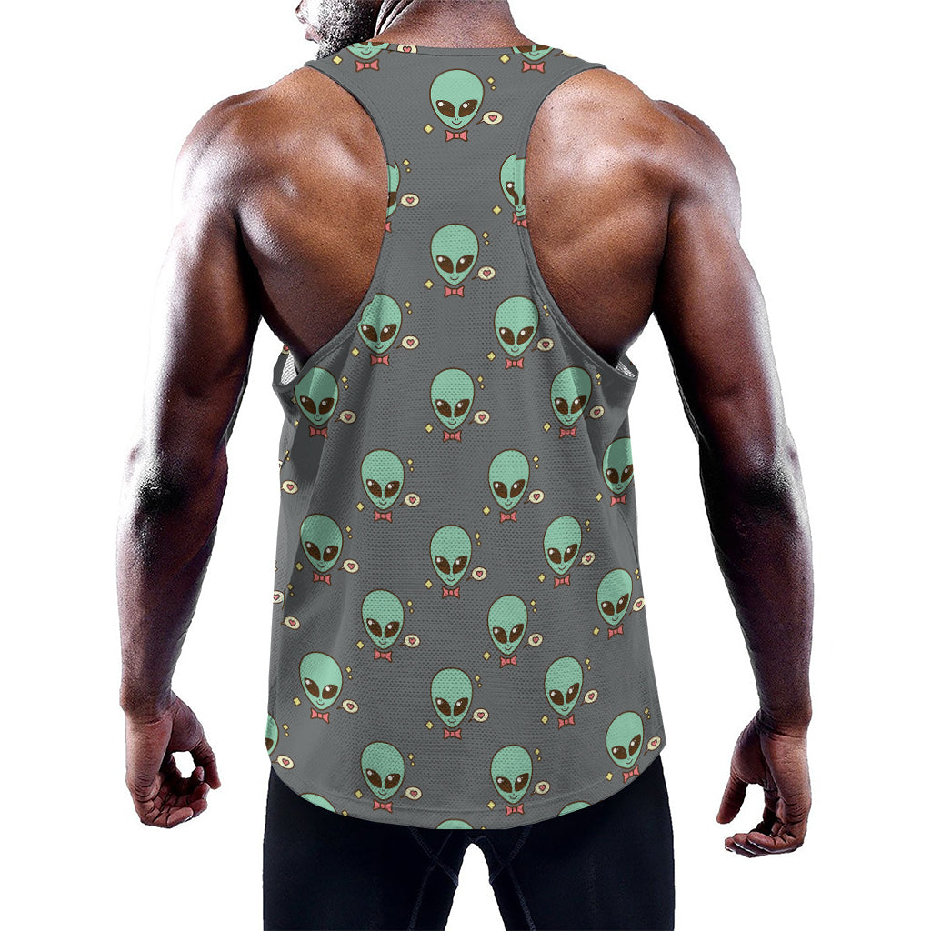 Cute Alien With Bow Tie Print Training Tank Top